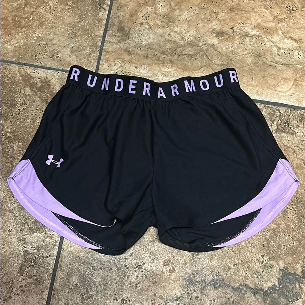 NWOT! Under Armour Women's Black and Purple Shorts